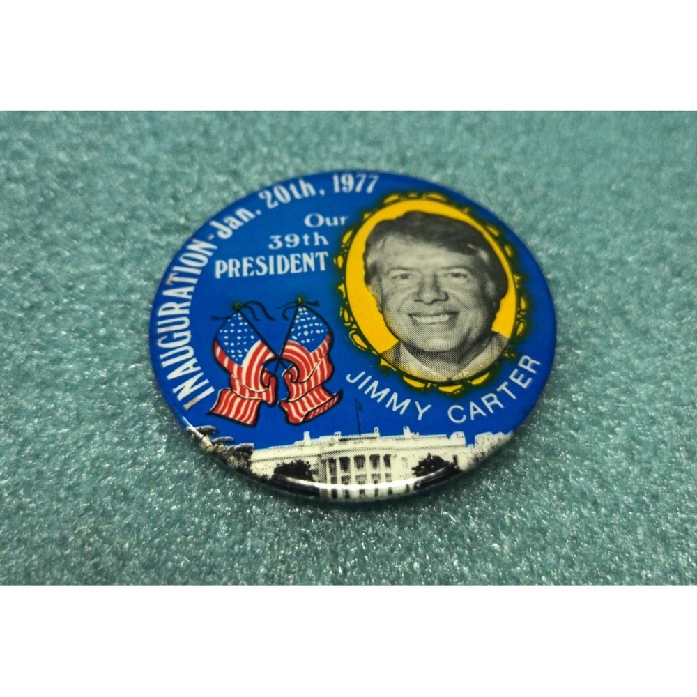 Jimmy Carter 1977 Presidential Inauguration Pinback Button 2.25" Vintage Politic